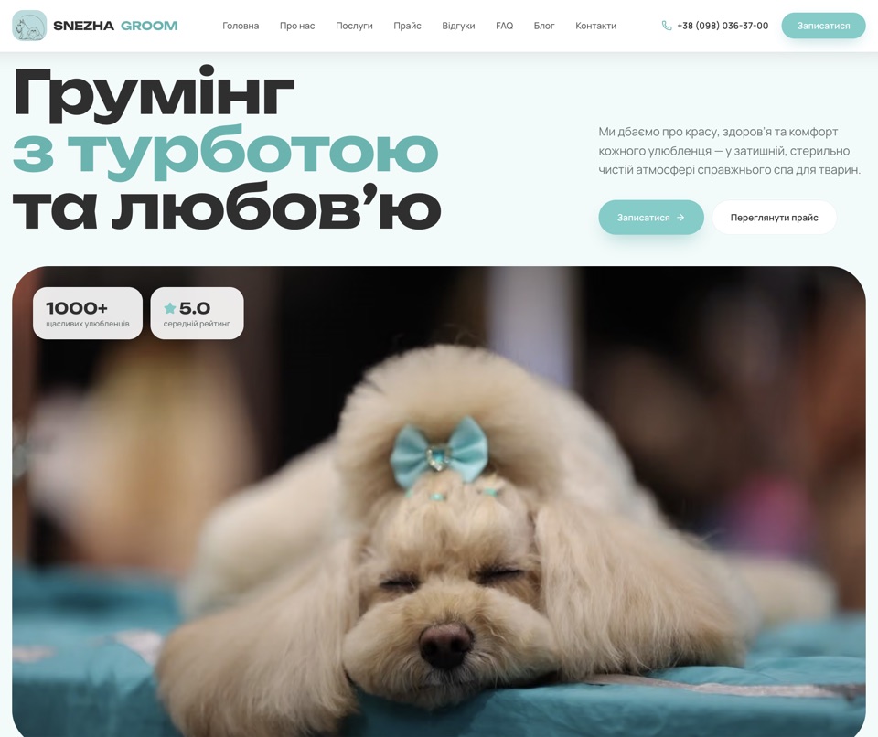 Головна сторінка сайту snezhagroom.com